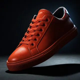 The same sneaker on a dark studio sweep under a hard key light